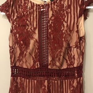 Lace red dress